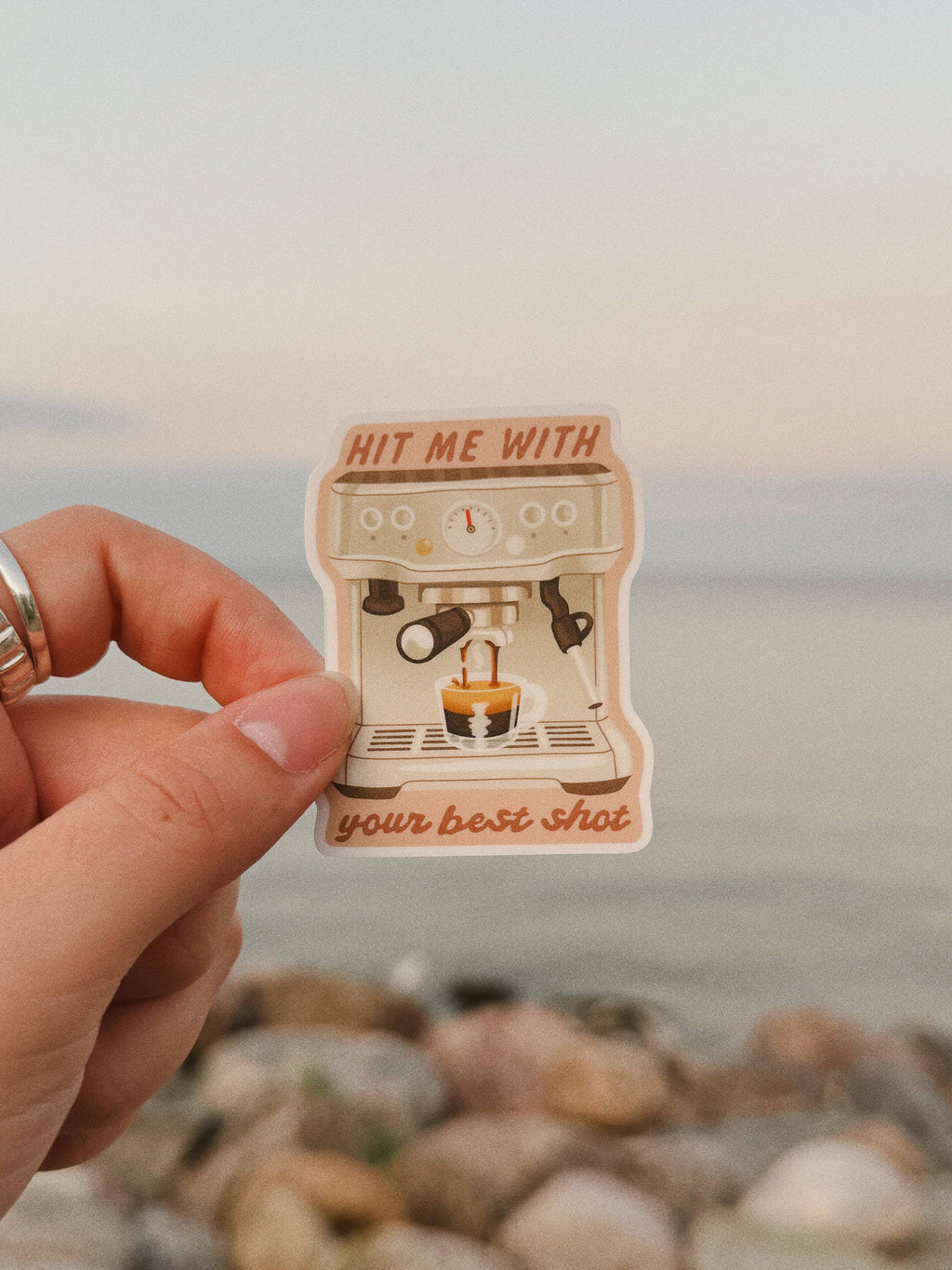 Hit Me With Your Best Shot - Espresso Coffee Vinyl Sticker