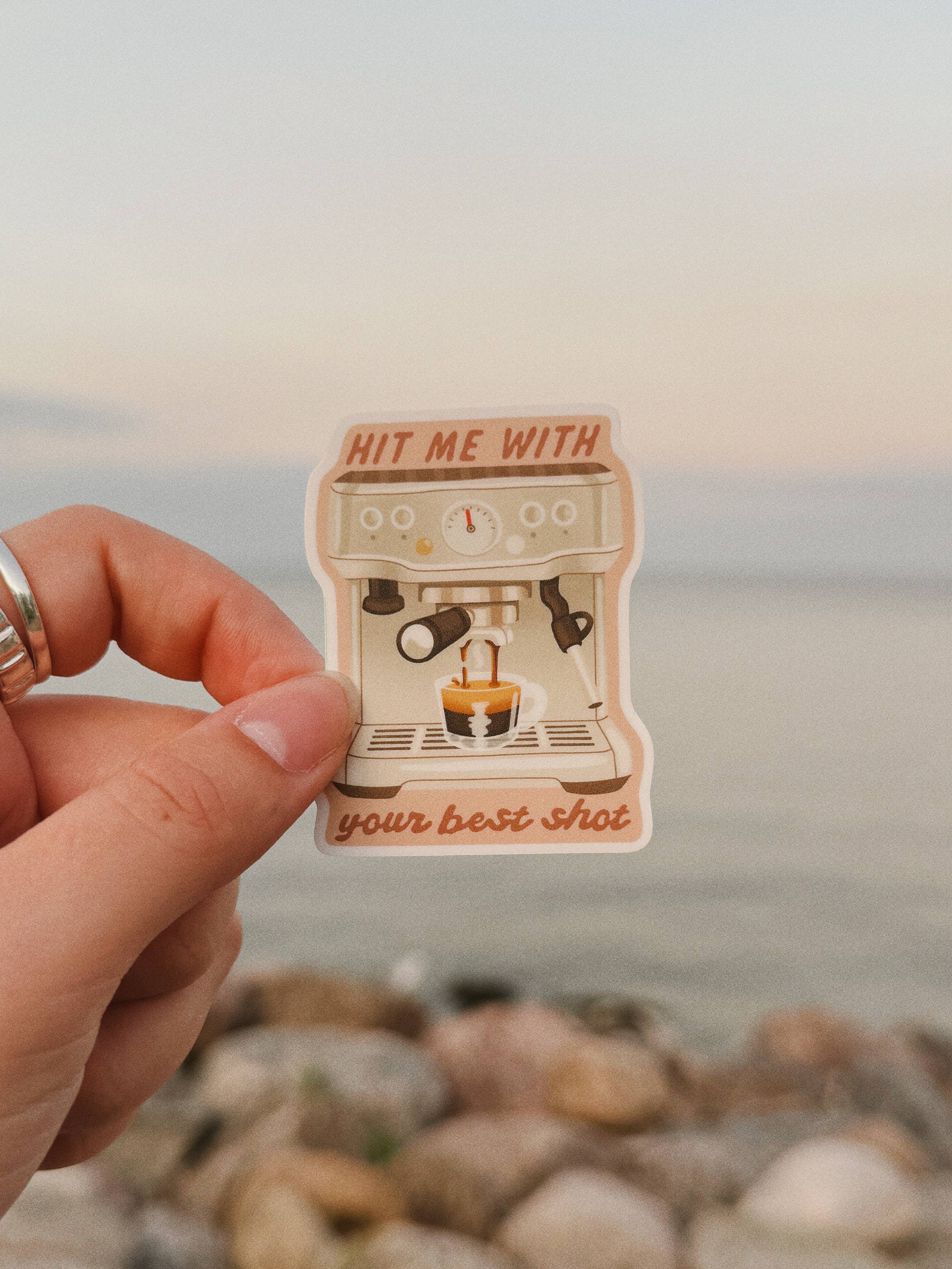 Hit Me With Your Best Shot - Espresso Coffee Vinyl Sticker