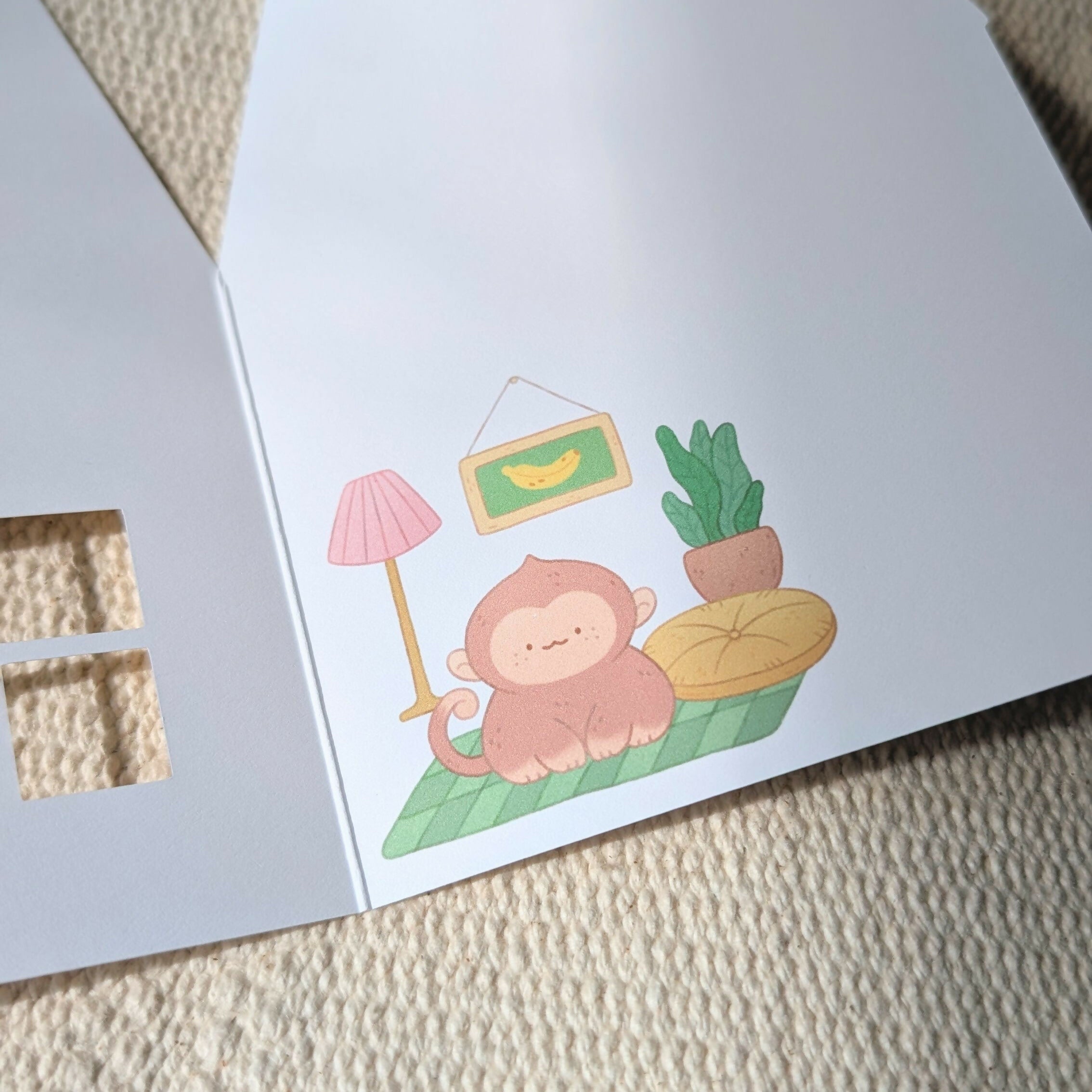 Yellow Peekaboo House Greeting Card