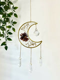 Pressed Flower Crescent Moon Suncatcher - 02