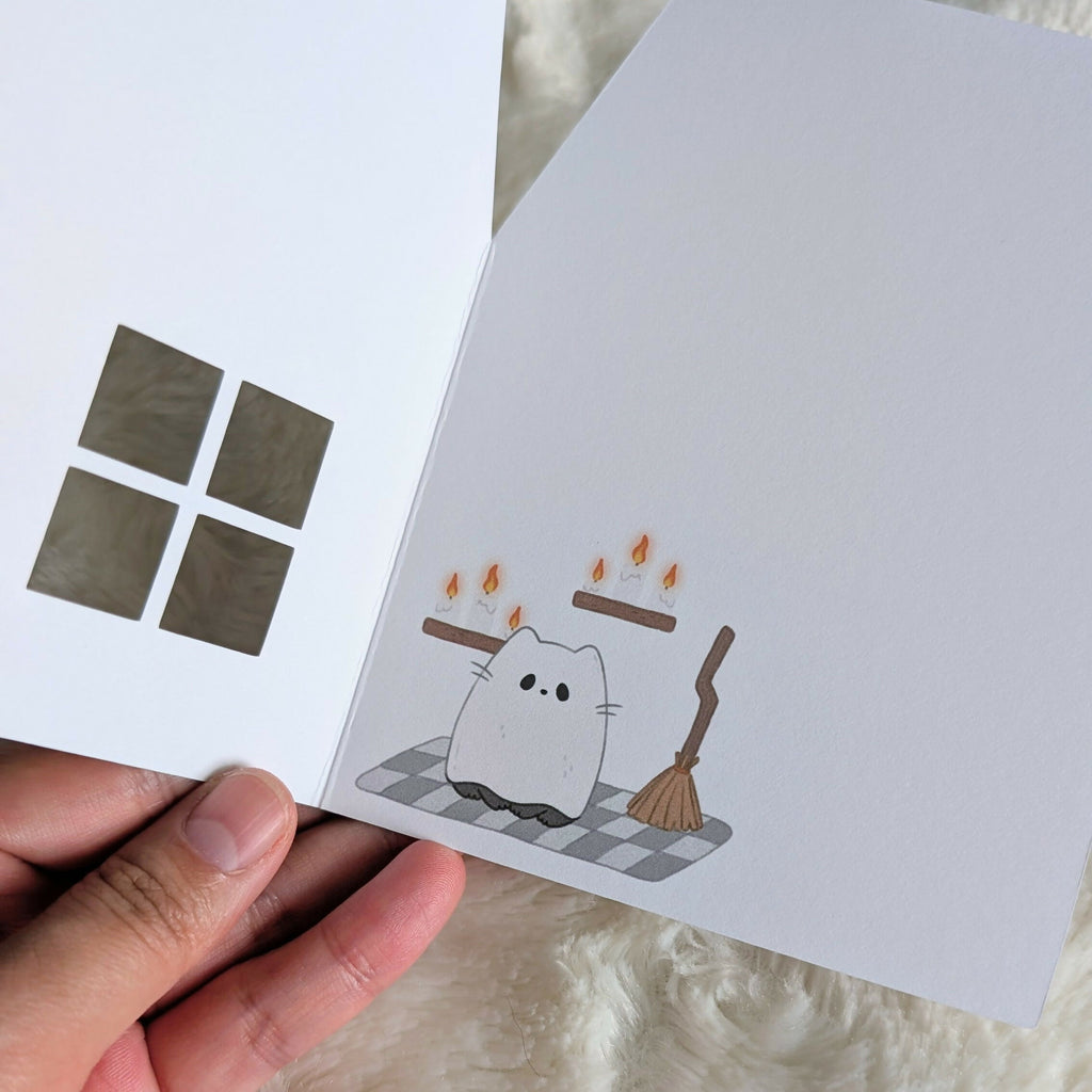 Haunted Peekaboo House Greeting Card