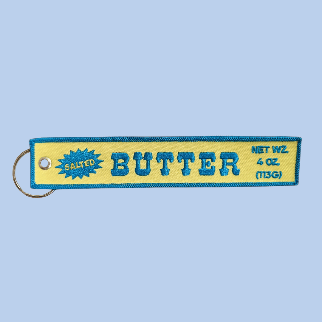 Butter Embroidered Keychain