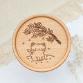 Cat with Sakura Blossoms Coaster