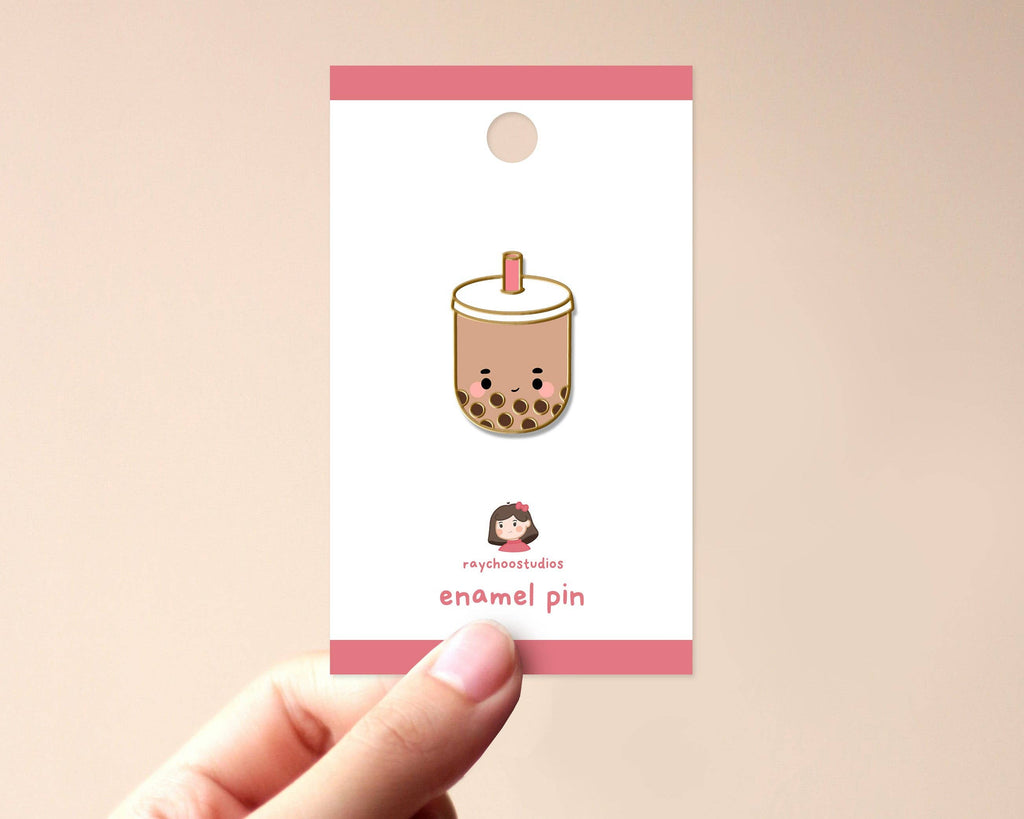 Milk Tea Boba Enamel Pin