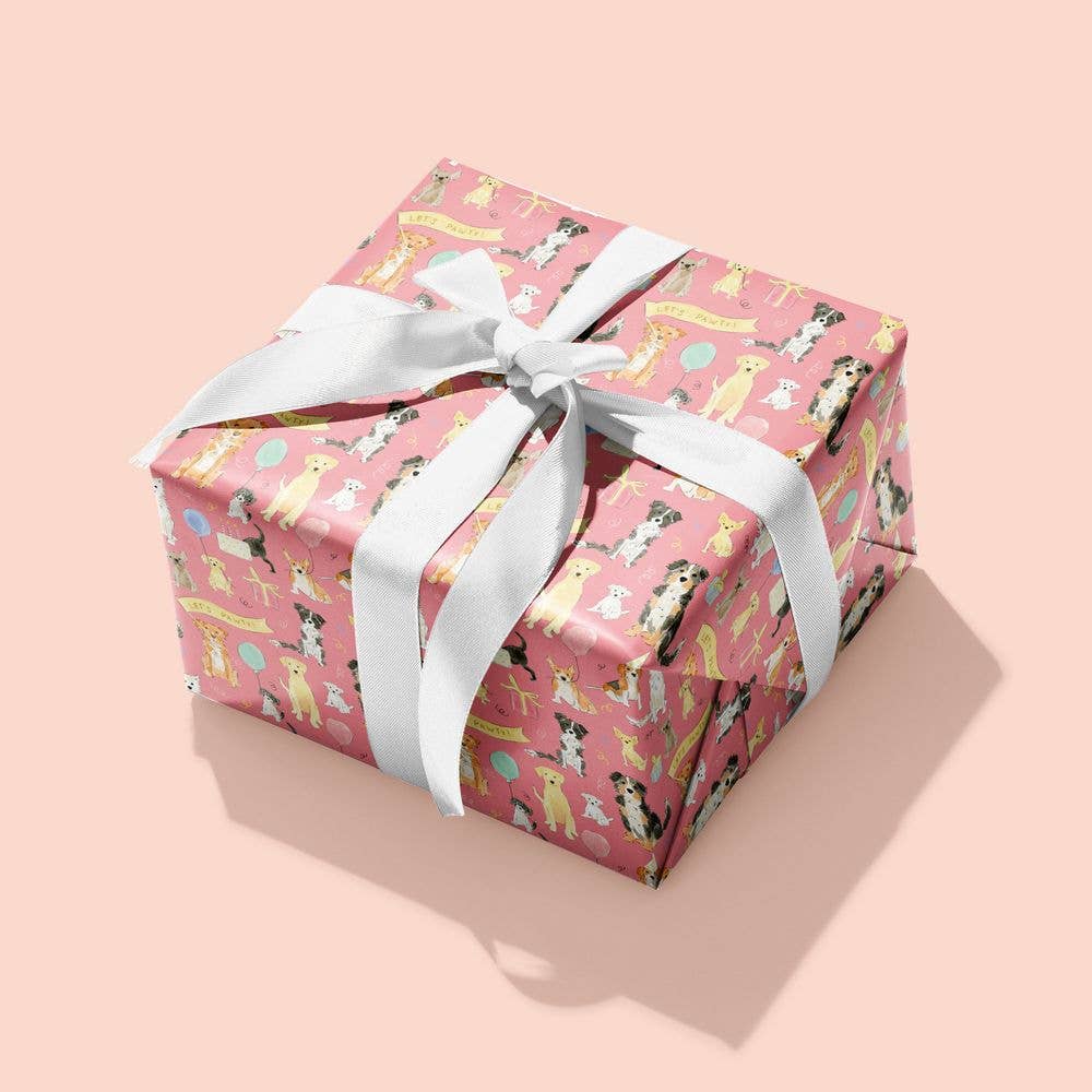 Dog Birthday Gift Wrap | Celebration Dog Pawty: Roll of 3 Sheets