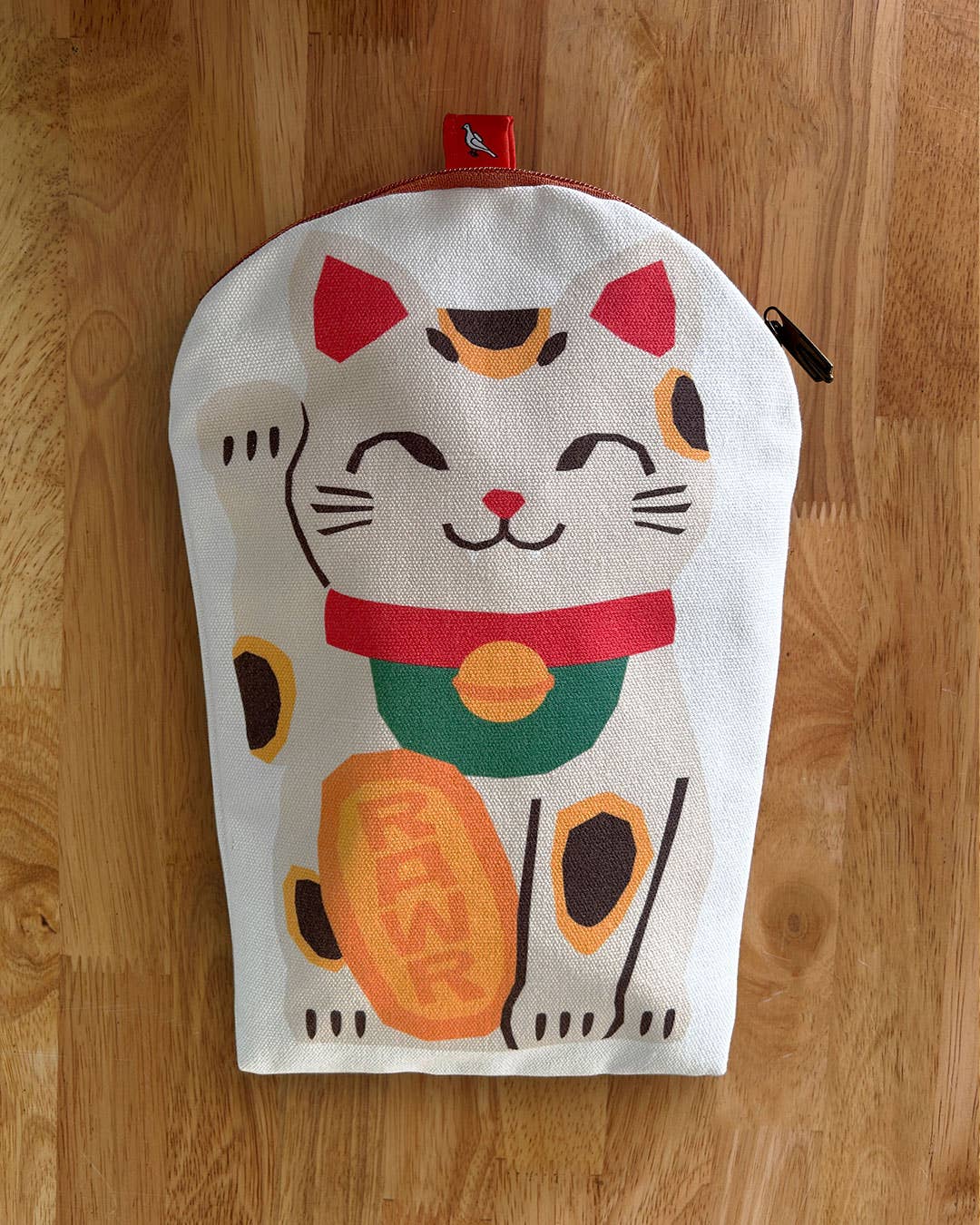 Lucky Cat Canvas Zipper Pouch/Pencil Case