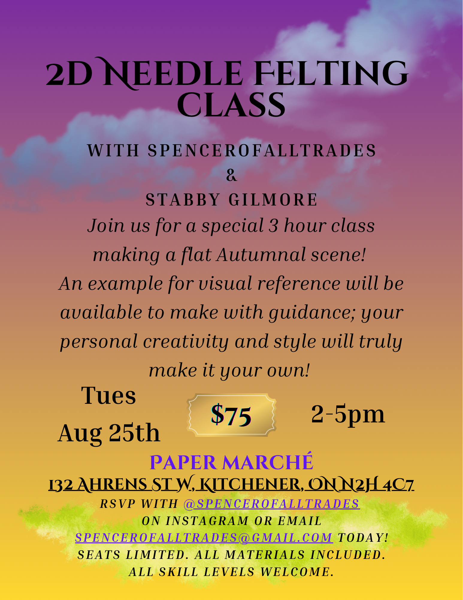 2D Needle Felting Class