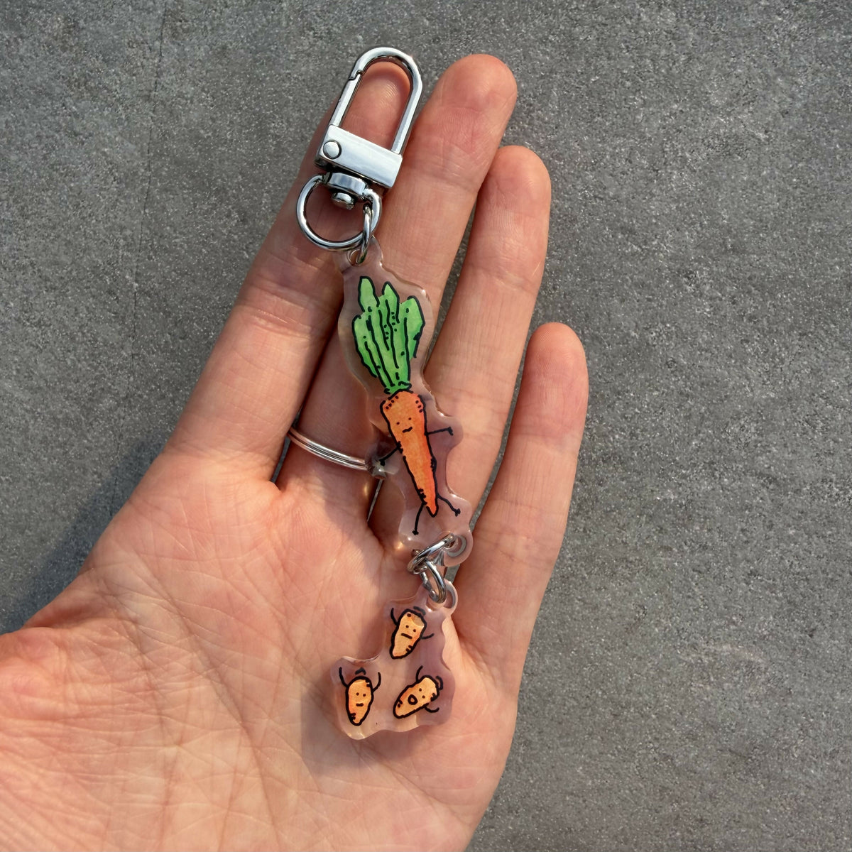 Big and Baby Carrot Keychain