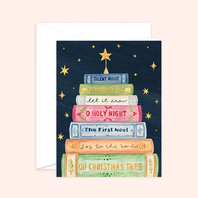 Christmas Book Tree Card: Kraft