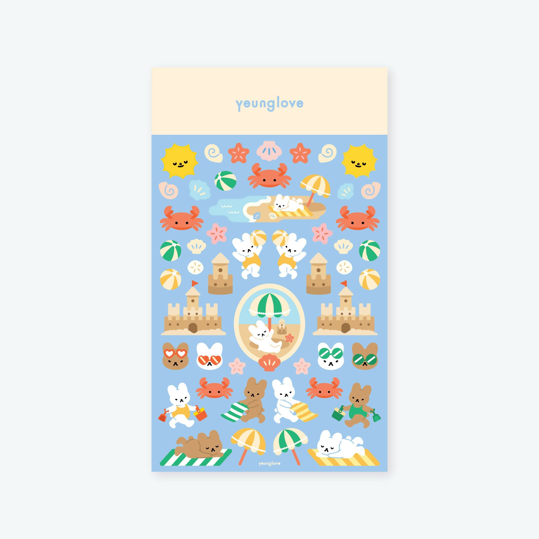 Bunny Beach Day Sticker Sheet
