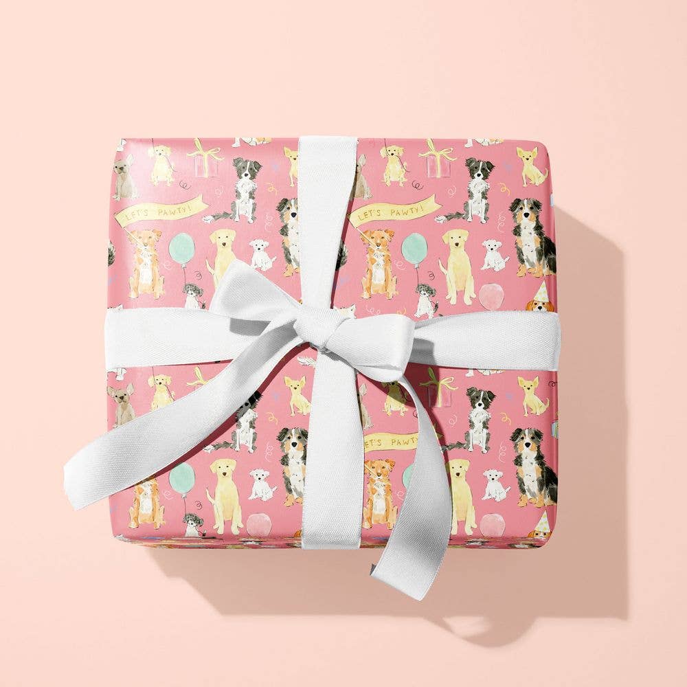 Dog Birthday Gift Wrap | Celebration Dog Pawty: Roll of 3 Sheets