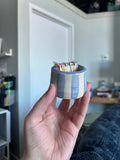 Matchstick holder - blue stripes