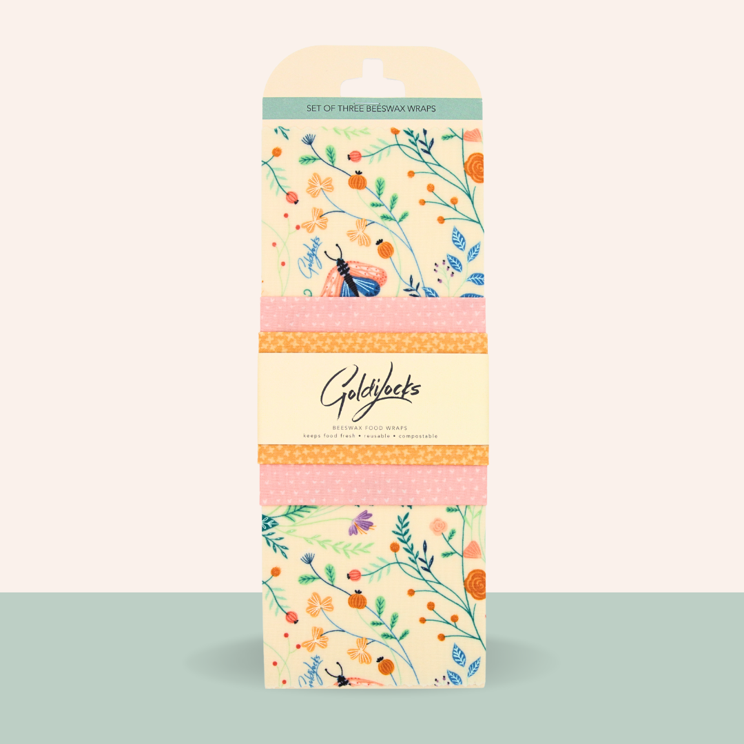 Reusable Beeswax Food Wraps: Pollinators Set of 3: Wholesale