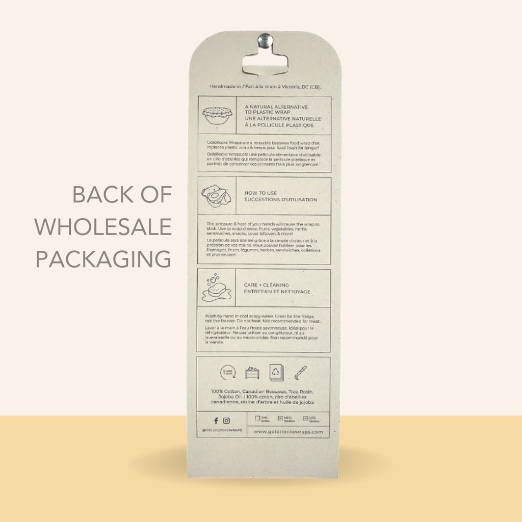 Reusable Beeswax Food Wraps: Species of Ucluelet Set of 3: Wholesale