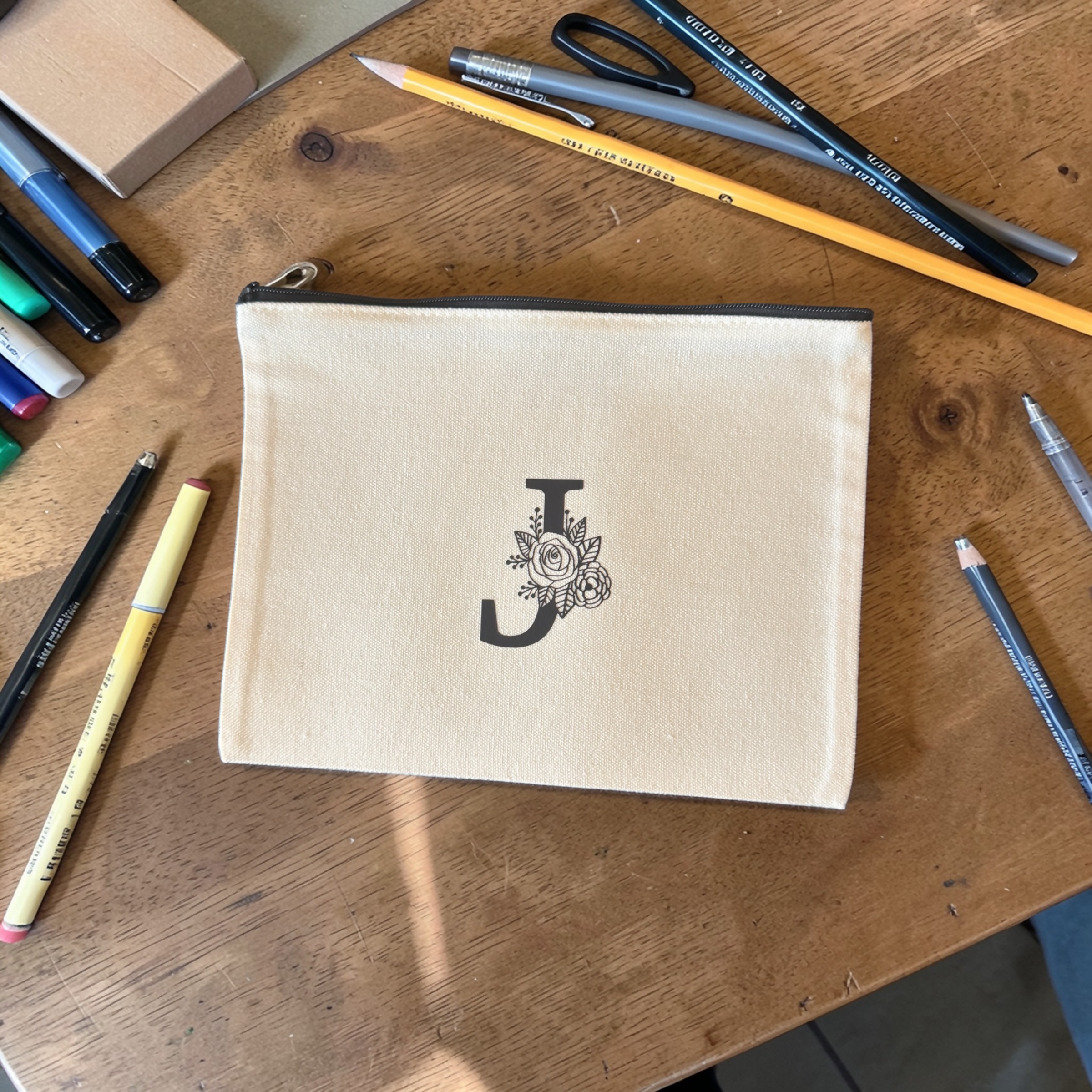J, K, L, M - Monogram letter pouches