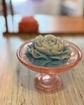 Flower Pillar Candle - Blue