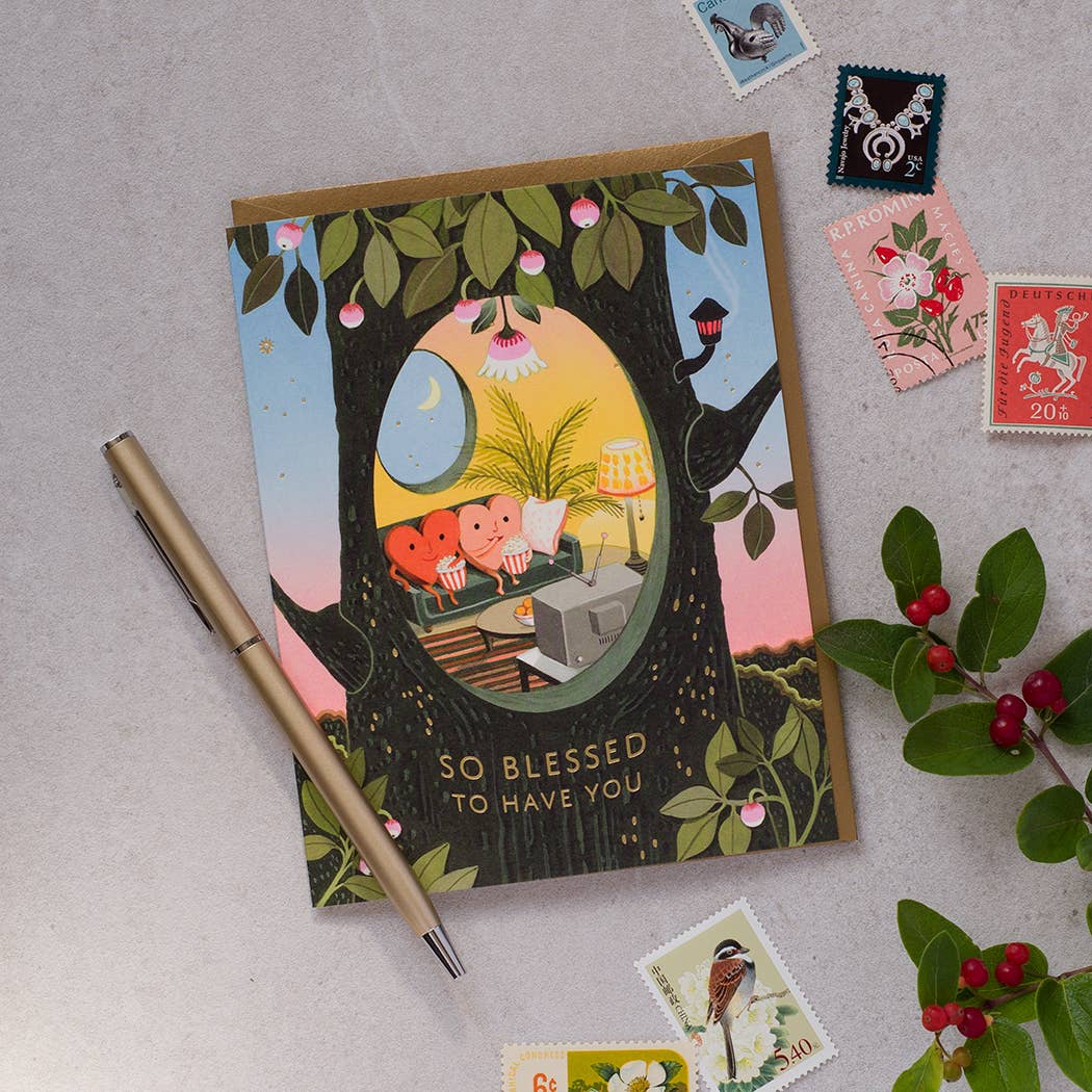 Blessed Hearts - Love Greeting Card