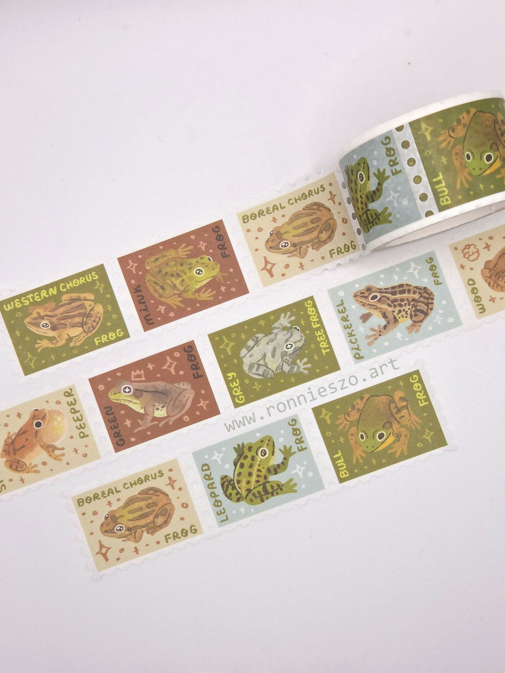 10 Frogs Stamp Washi Tape