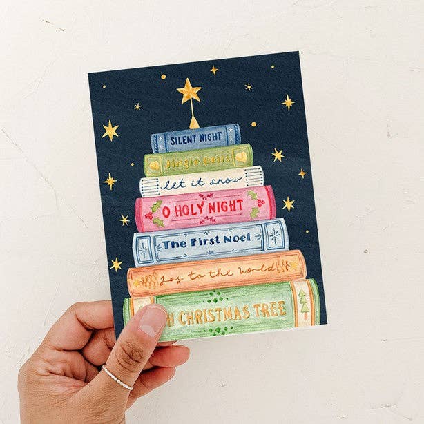 Christmas Book Tree Card: Kraft