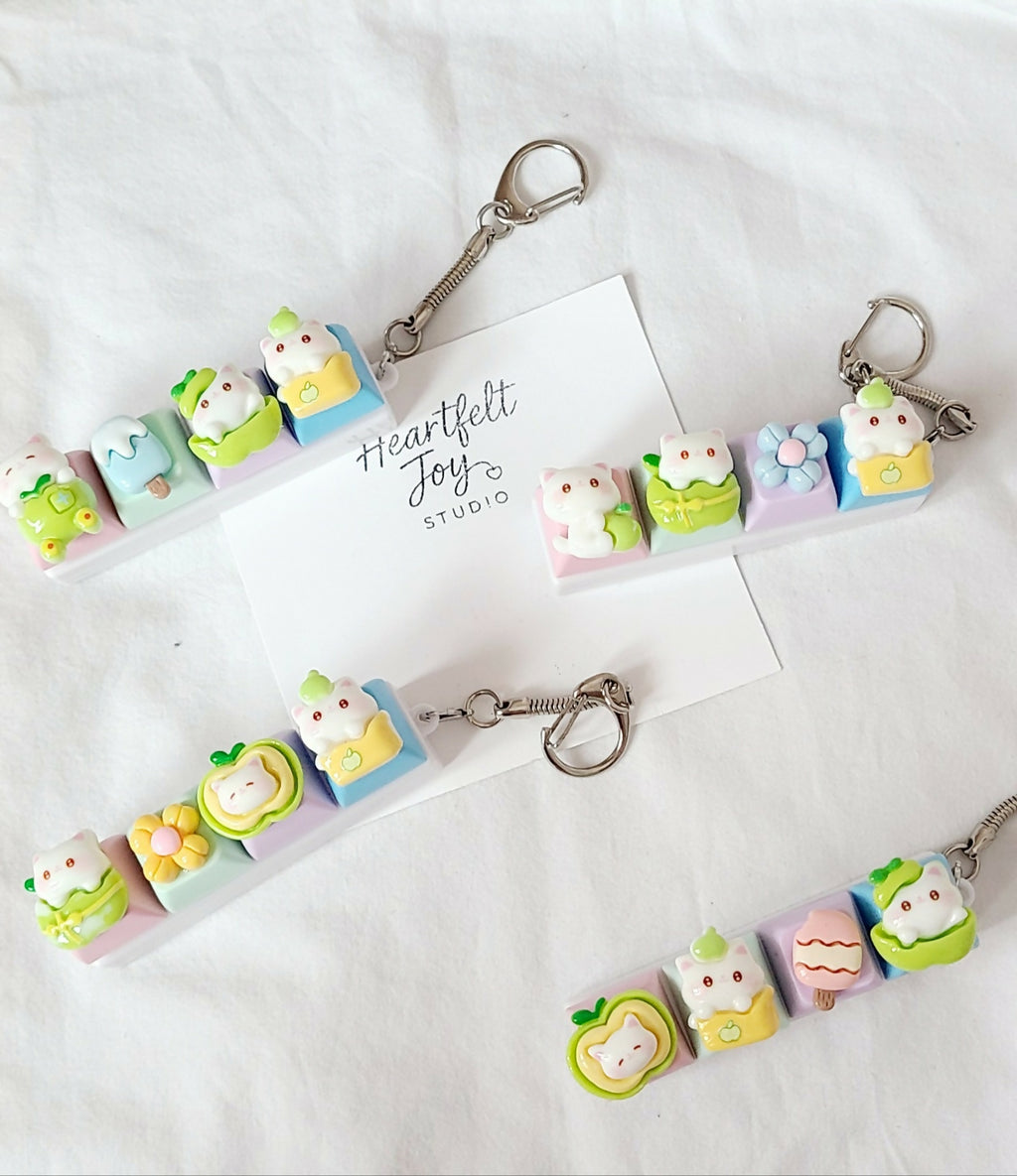 Resin Charm Keycap Clicker Keychain
