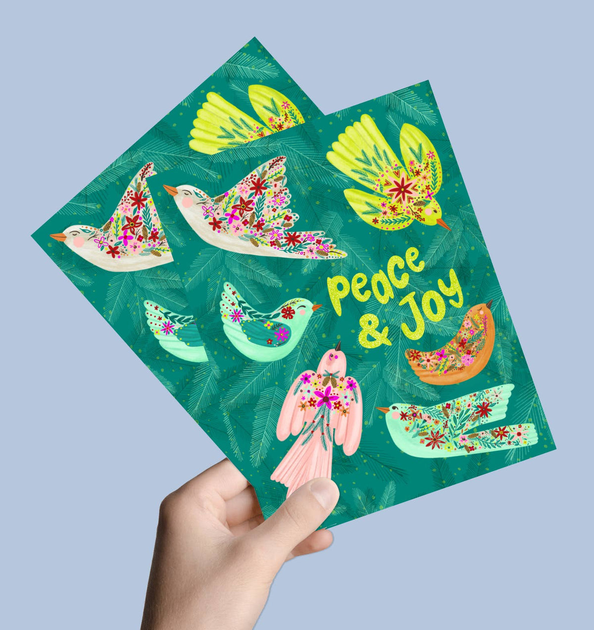 Peace & Joy Holiday Birds Card