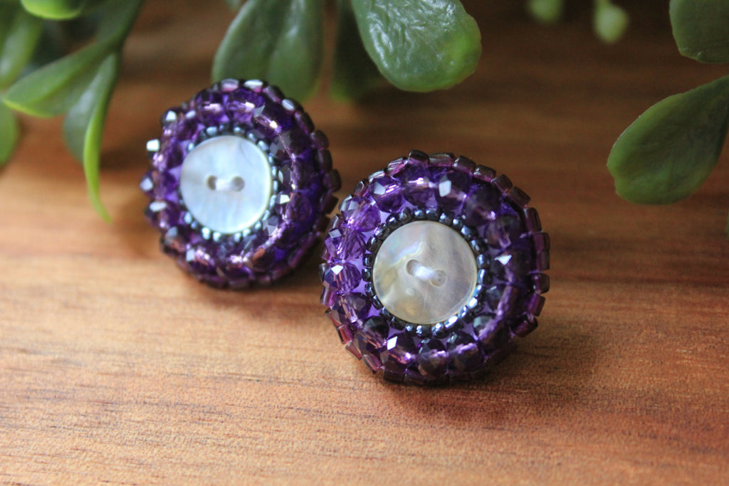 Dark Purple Button Blanket Studs
