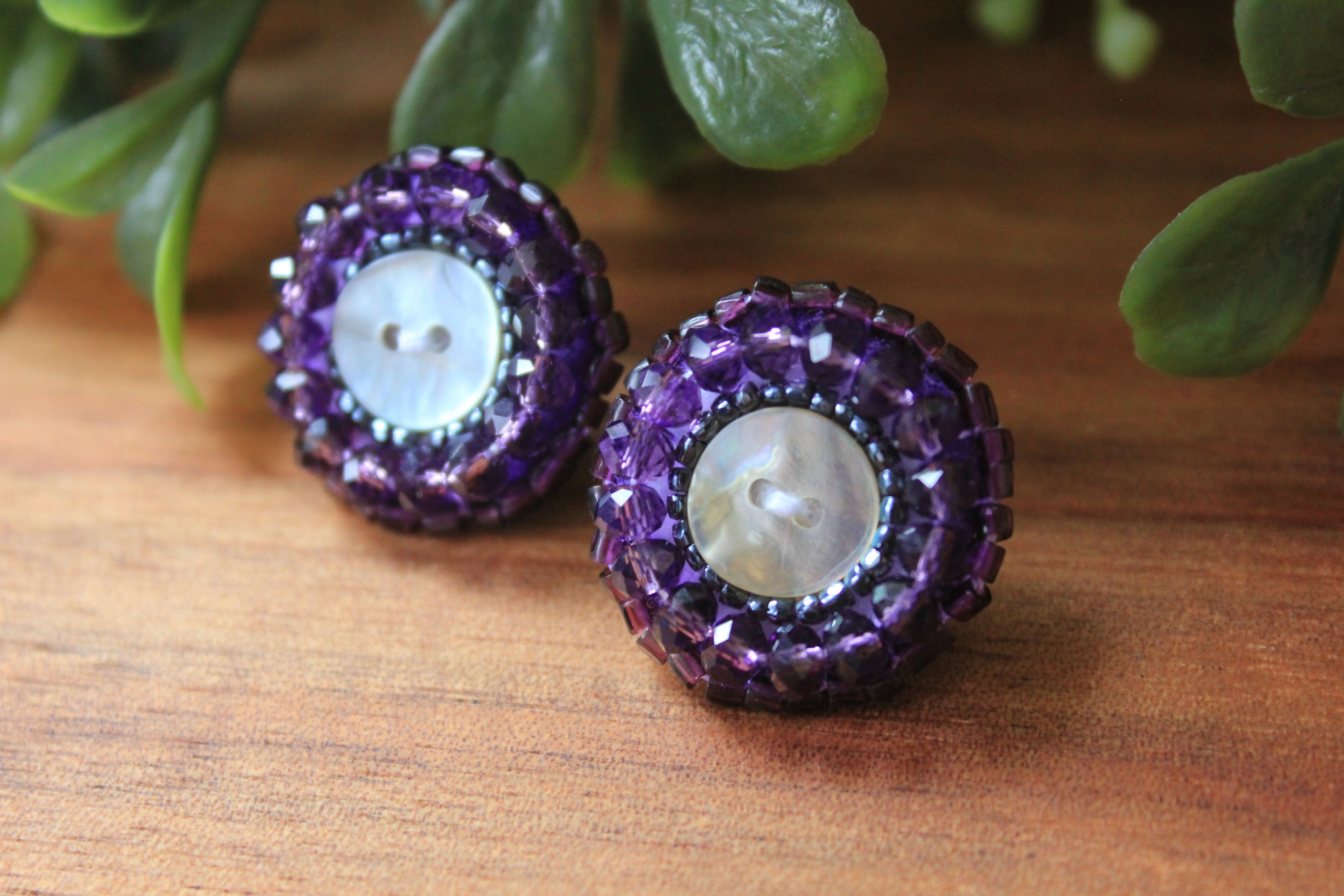 Dark Purple Button Blanket Studs
