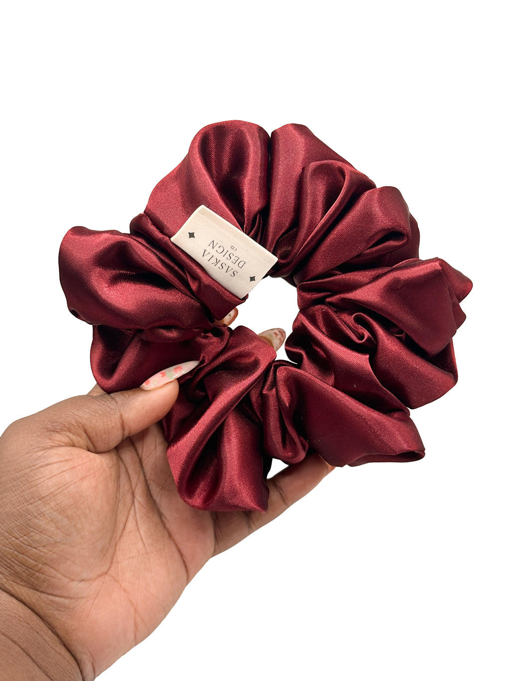 Large Satin Scrunchie - Oxblood