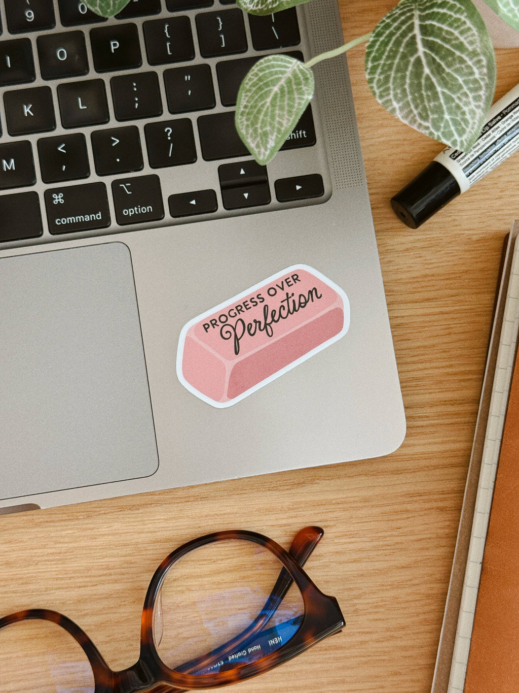 Progress Over Perfection - Stationery Eraser Vinyl Sticker