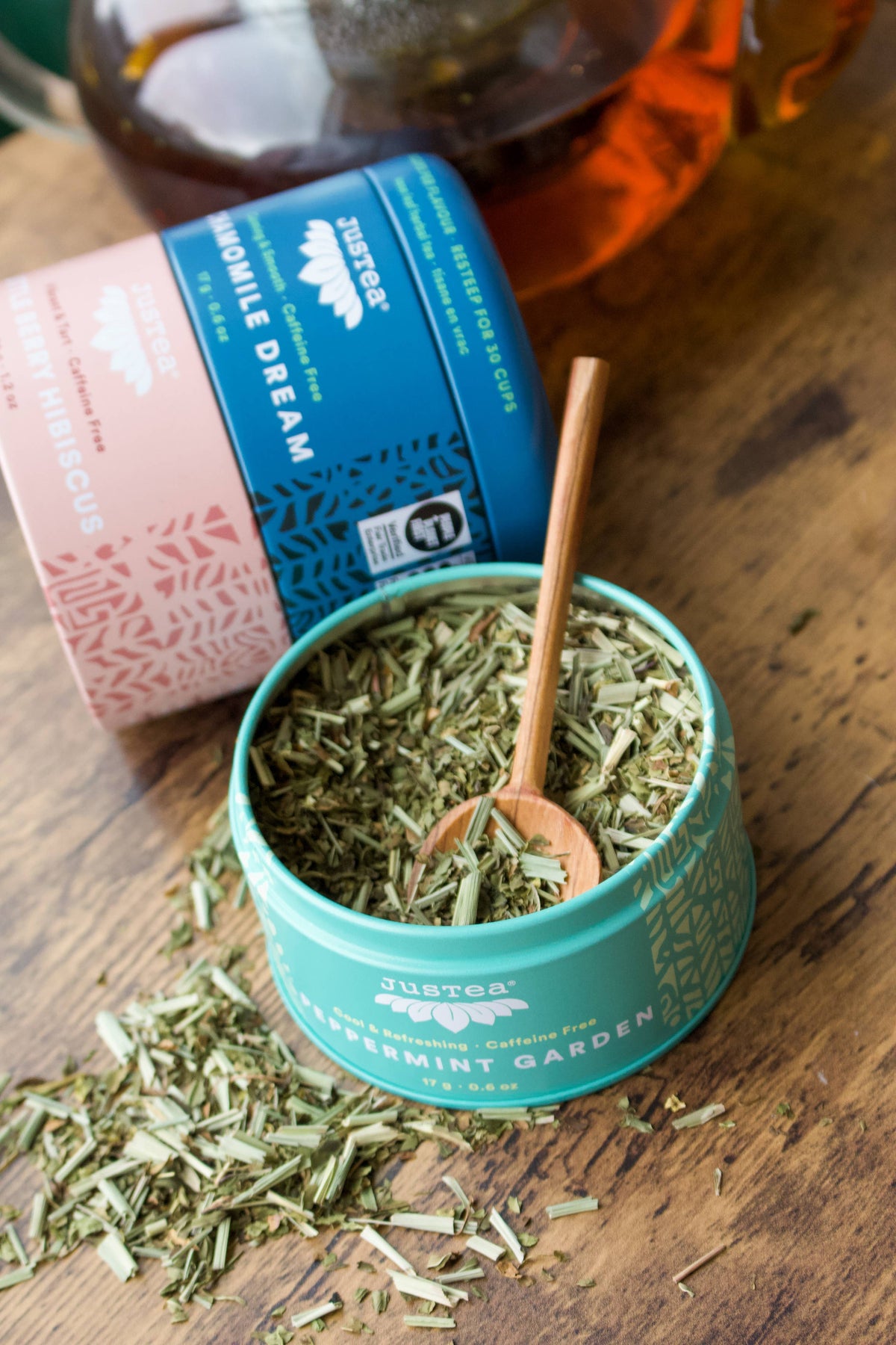 Herbal Tea Trio Tin & Spoon - Organic, Fair-Trade Tea Gift