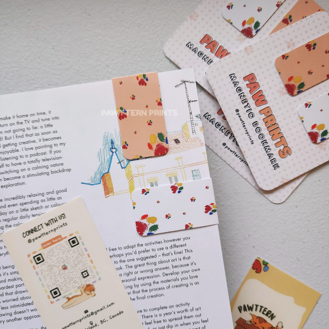 Paw Print Magnetic Bookmark