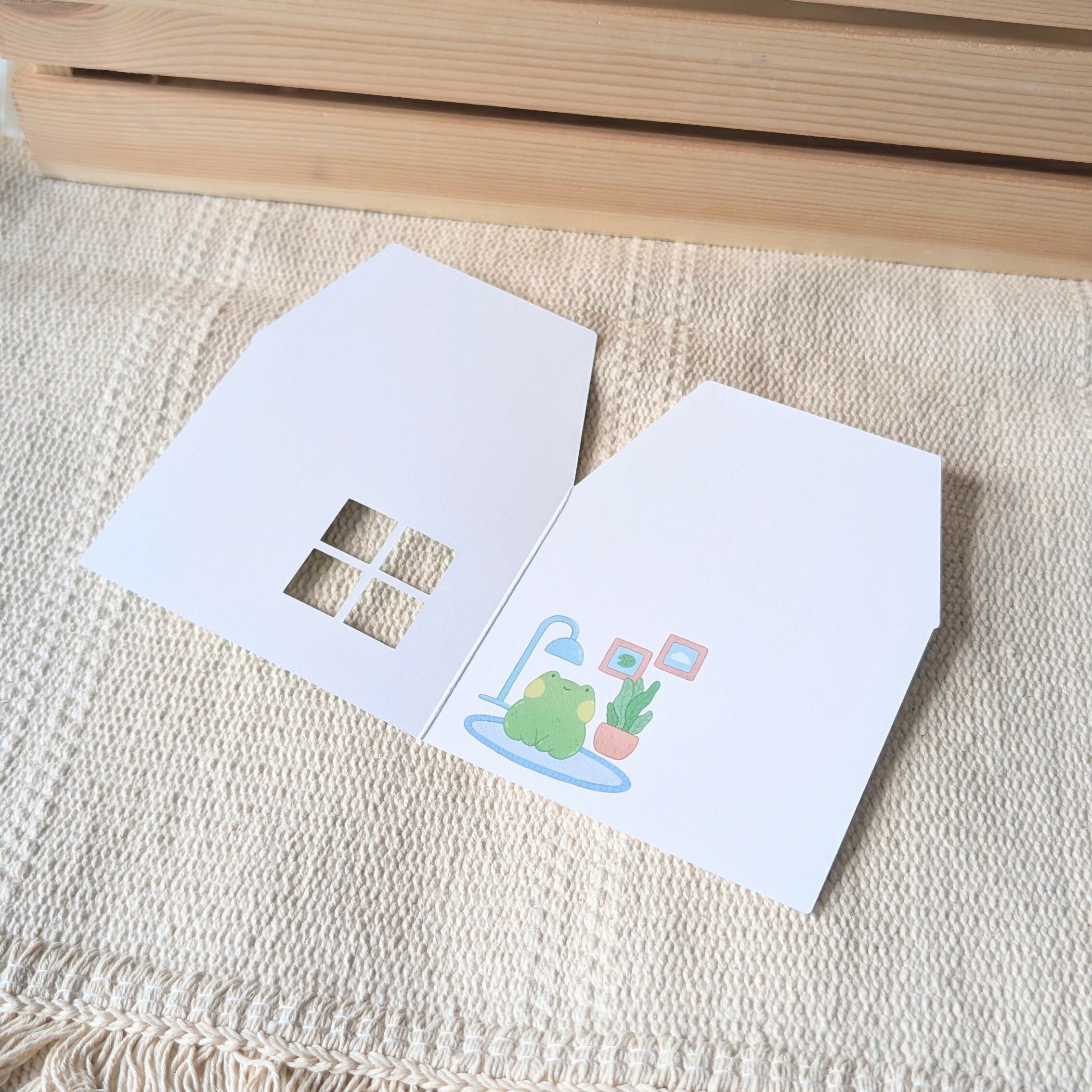 Green Peekaboo House Greeting Card