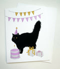 Happy Birthday Black Cat Greeting Card