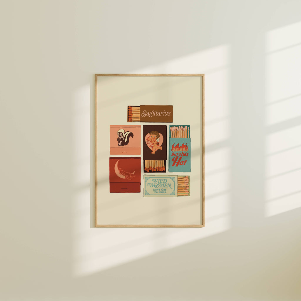 Zodiac Vintage Inspired Matchbook/Matchbox Prints: 5x7 / Leo
