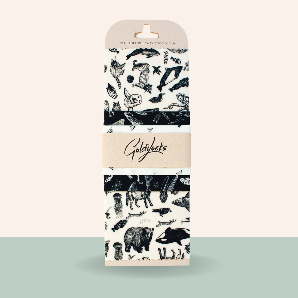 Reusable Beeswax Food Wraps: Species of Ucluelet Set of 3: Wholesale