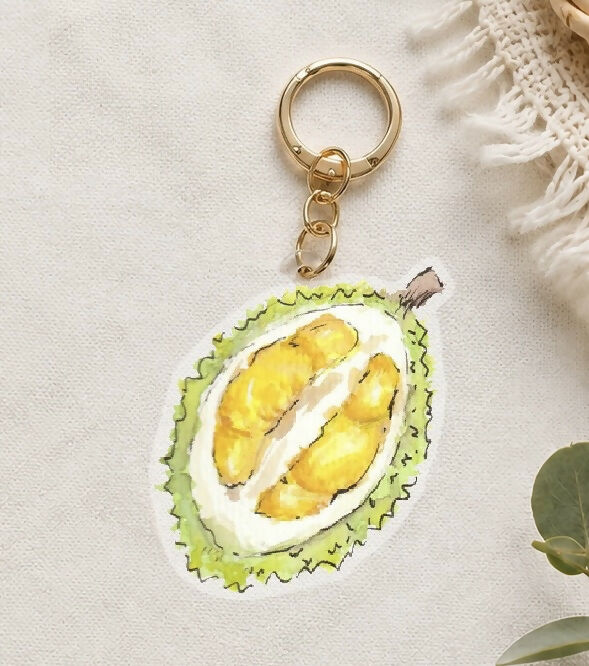 Acrylic Watercolour Keychains - Durian