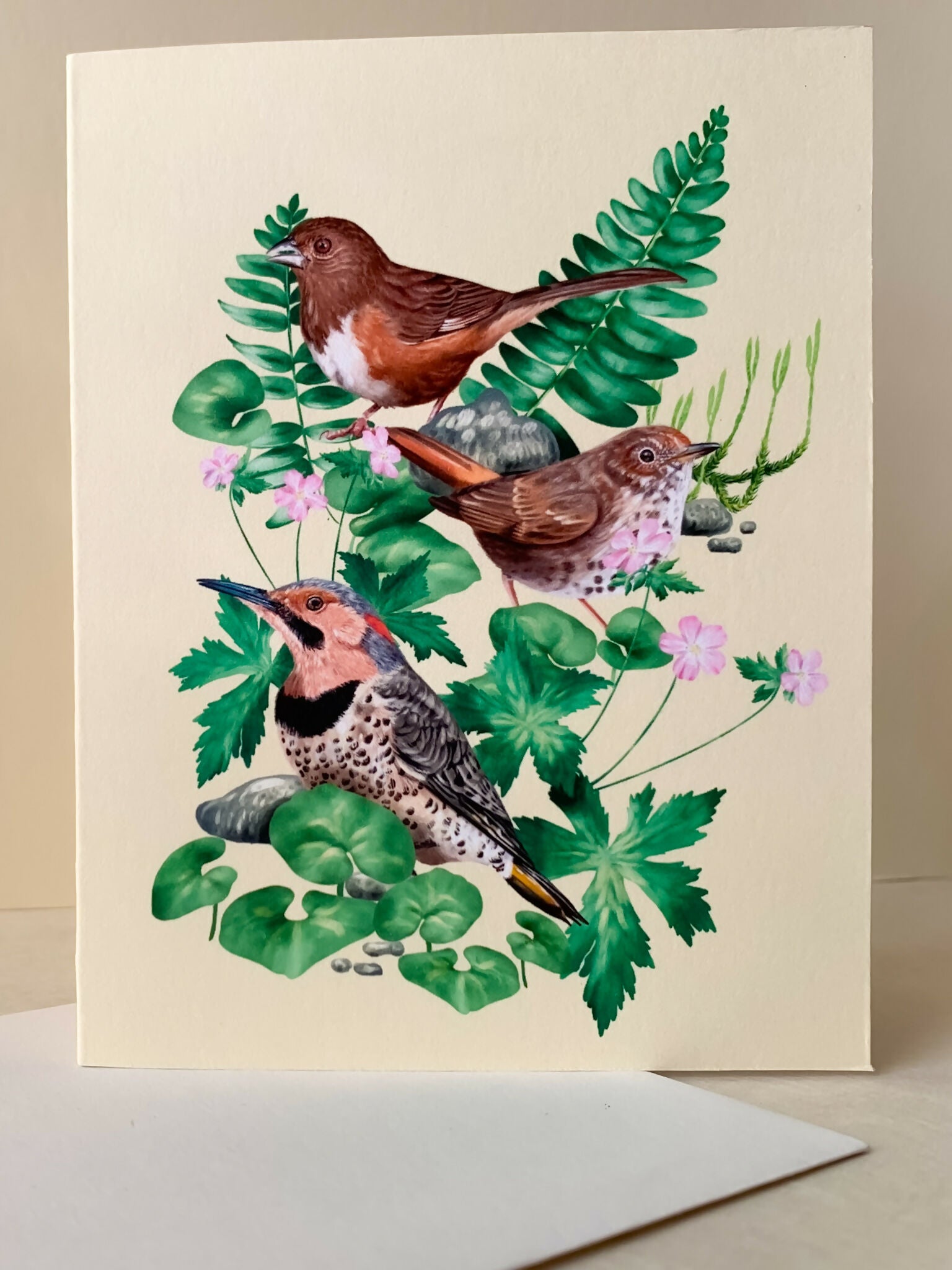 Woodland ground foragers | Notecard
