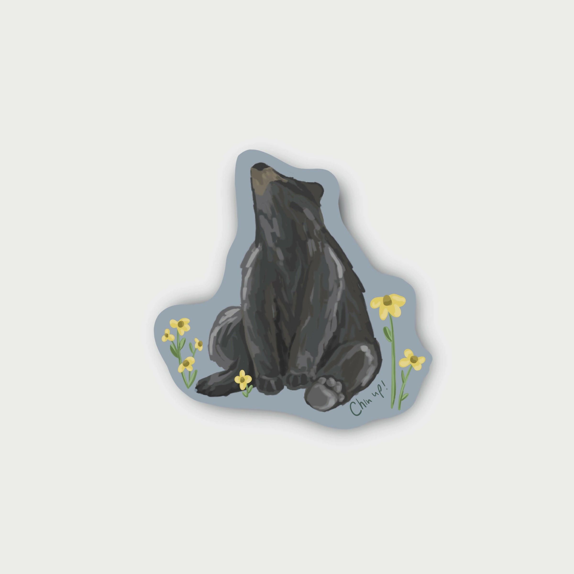 Chin Up Black Bear Sticker