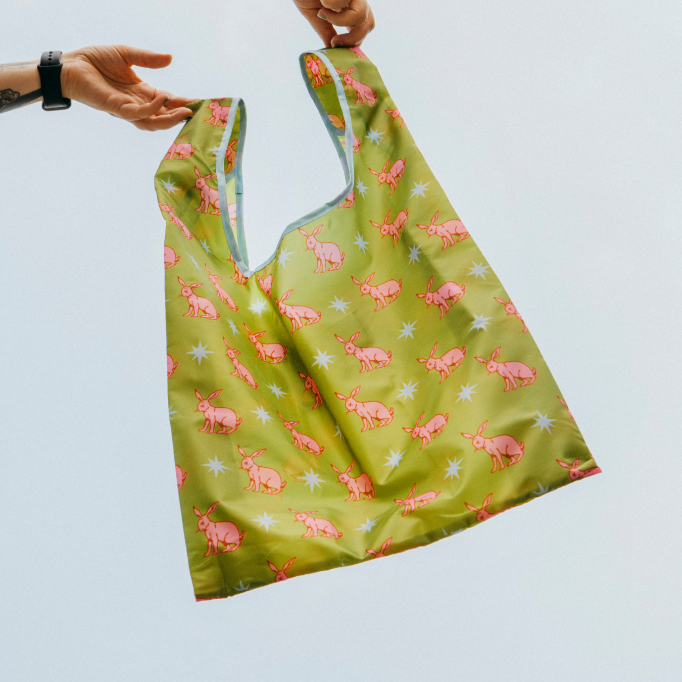 Lucky Rabbit Pattern Foldable Nylon Tote