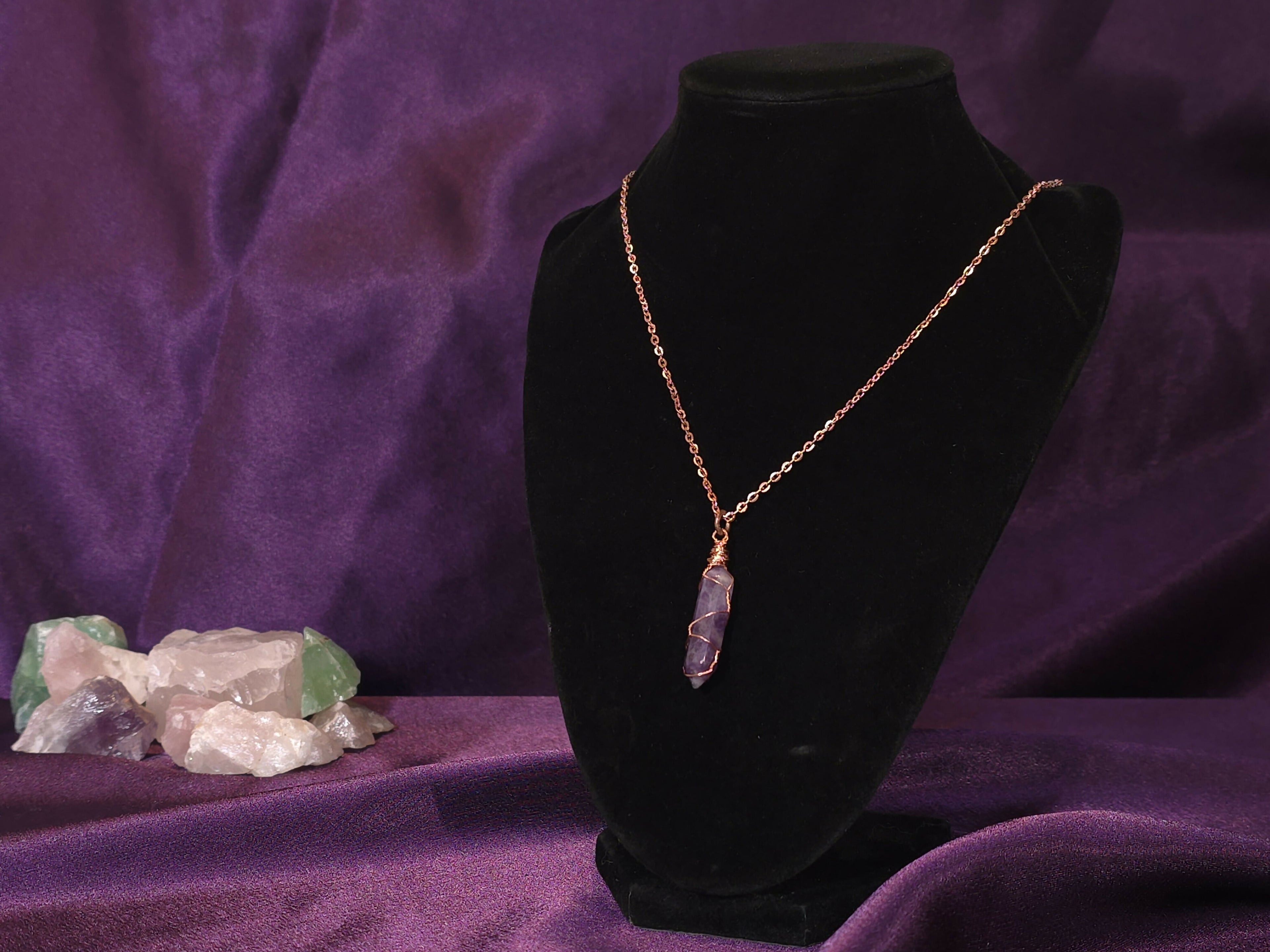 Wire-Wrapped Amethyst Point Pendant