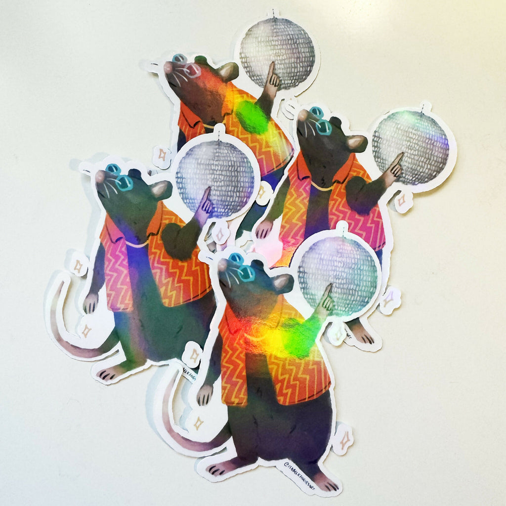 Disco Rat Vinyl Sticker
