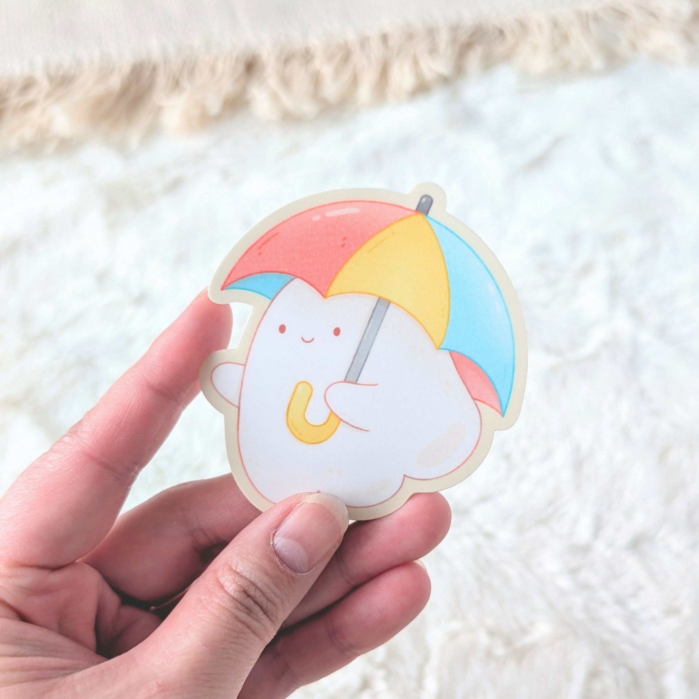 Umbrella Ghost Vinyl Sticker