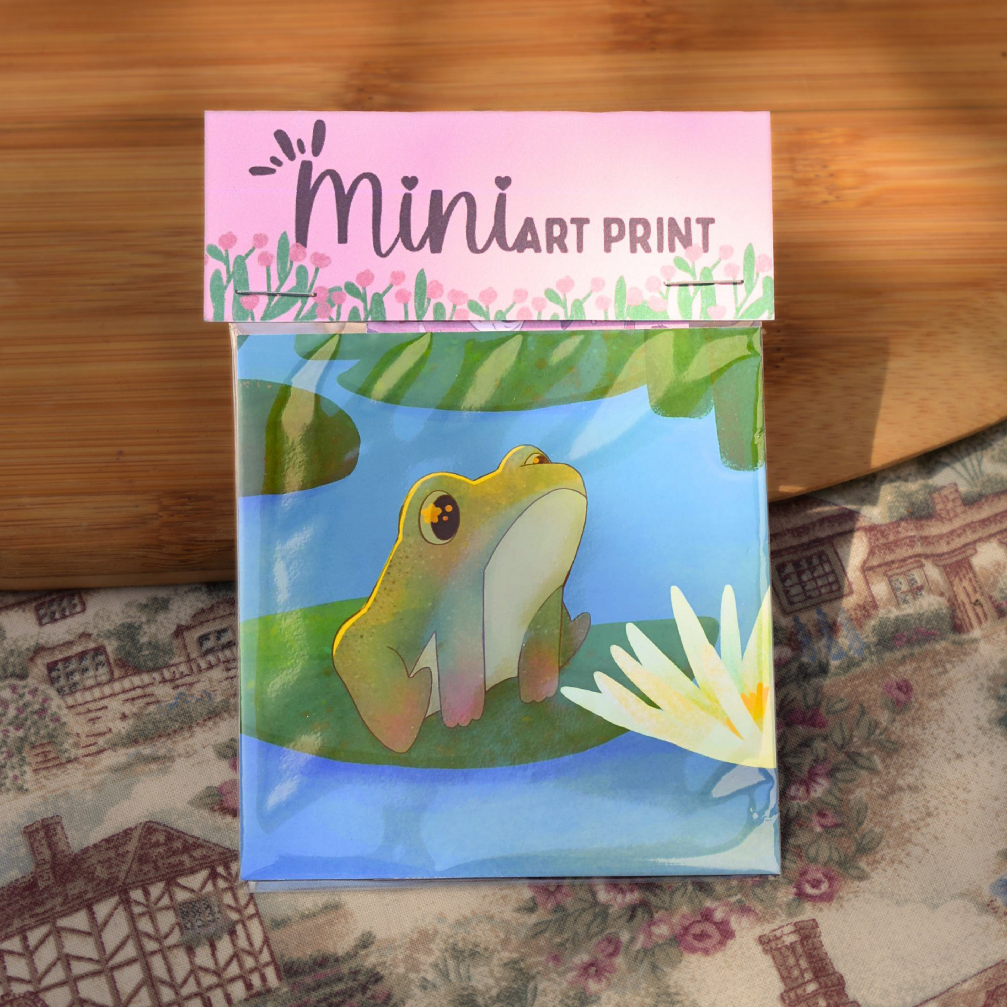 Silly Lilly Pad Frog Mini Print
