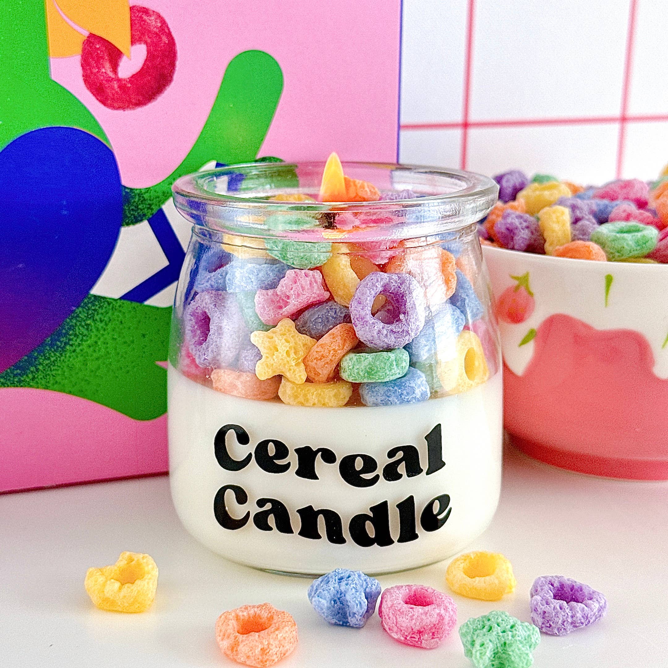 Fruit Loops Cereal Candle | Food Soy Candle