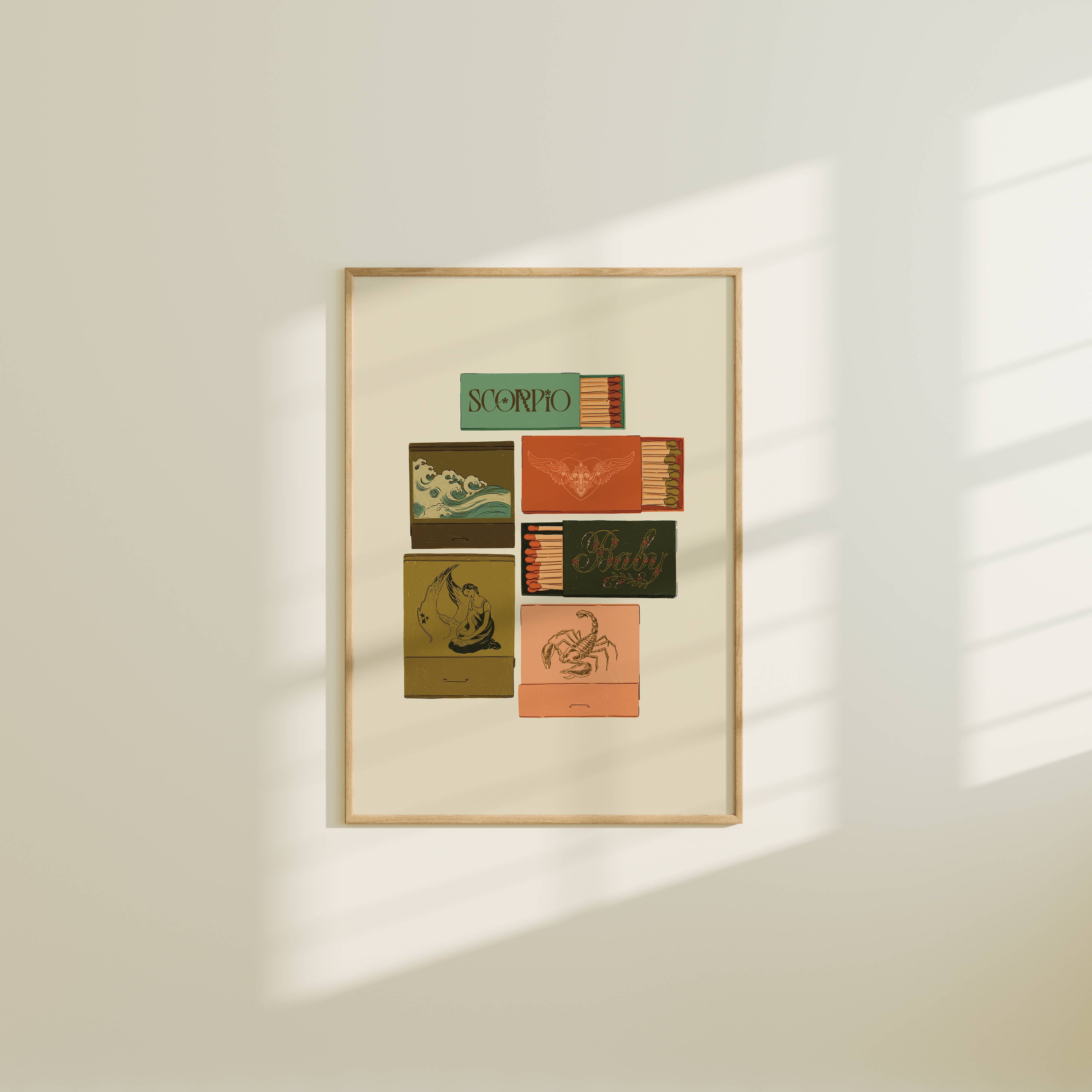 Zodiac Vintage Inspired Matchbook/Matchbox Prints: 5x7 / Aries