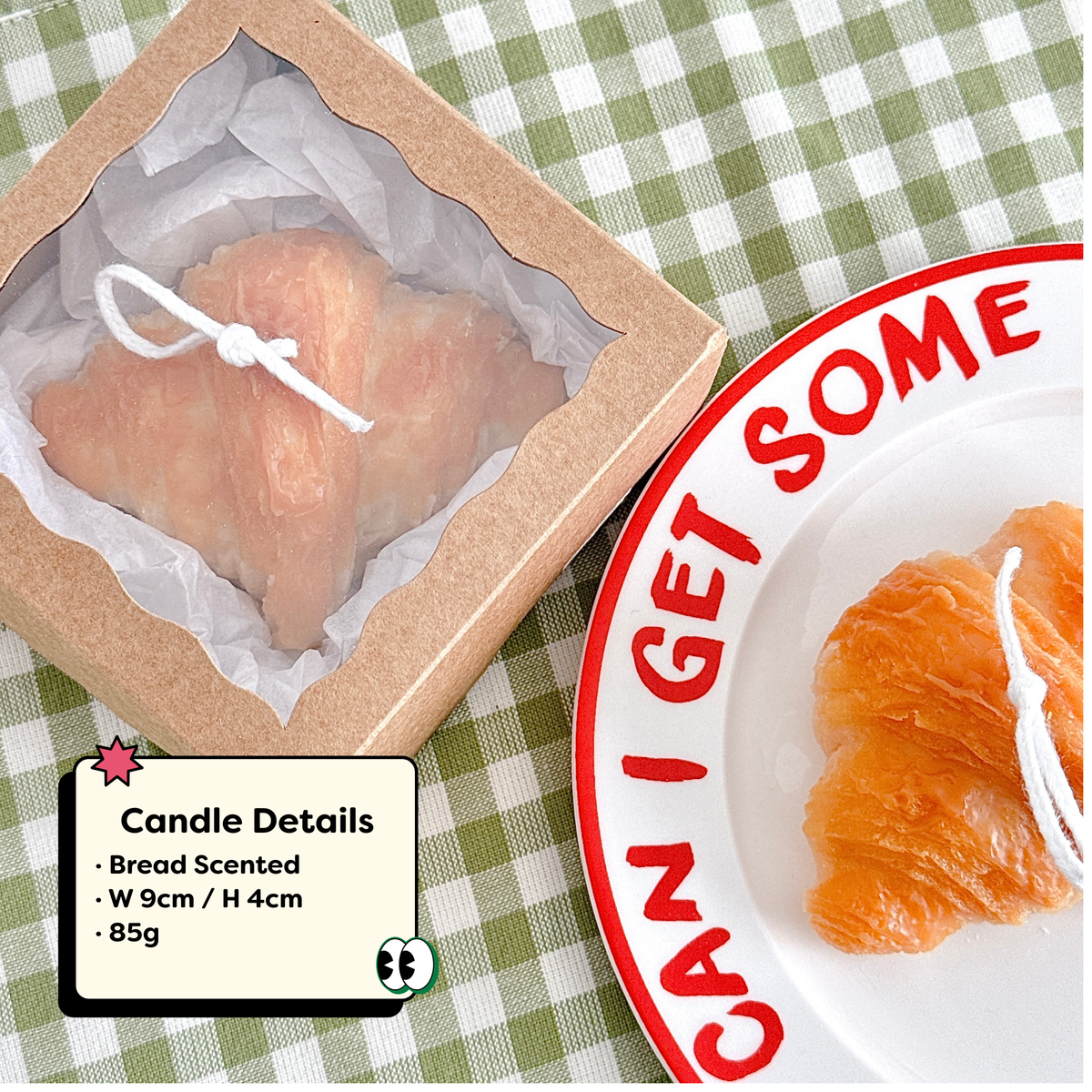 Croissant Soy Candle with a Gift Box | Bakery Candle