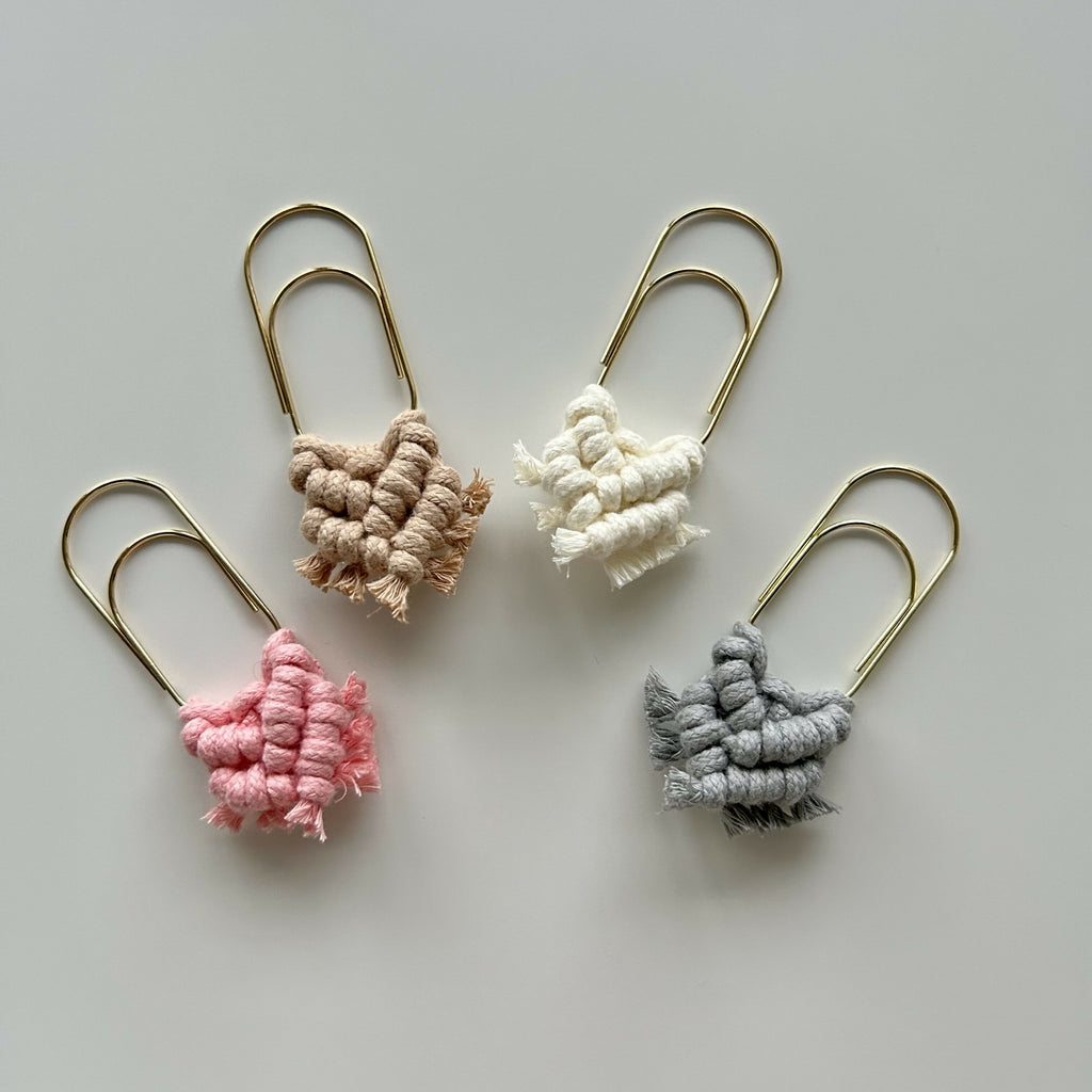 Macrame Paperclip Bookmarks