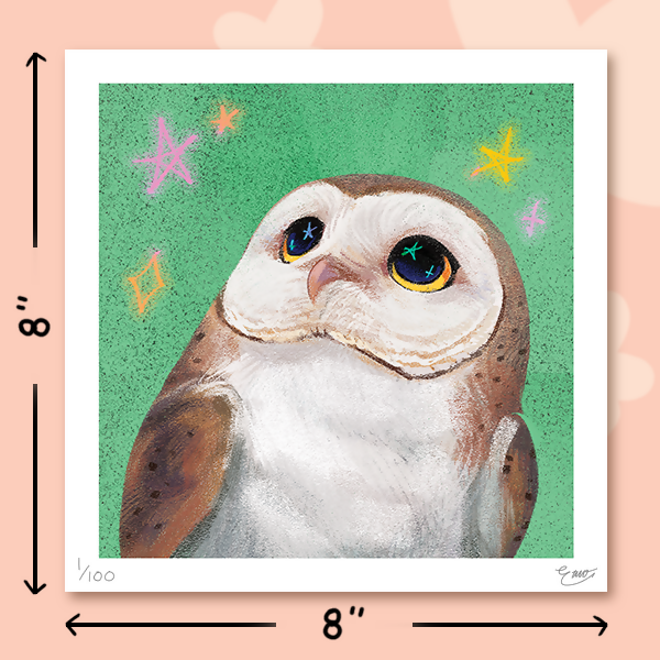 Earnest Starry Eyed Owl Print