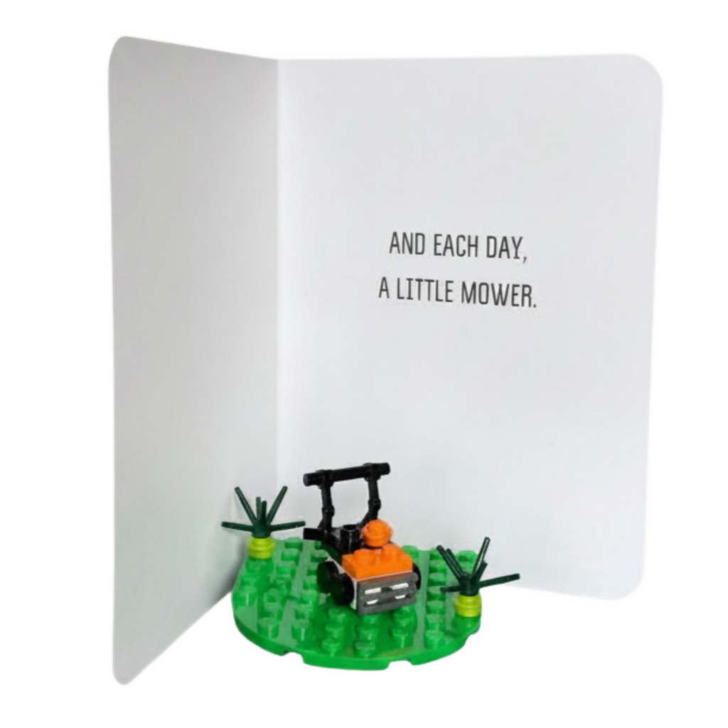 "I have loved you for a LAWN time" ~ Card with Lego