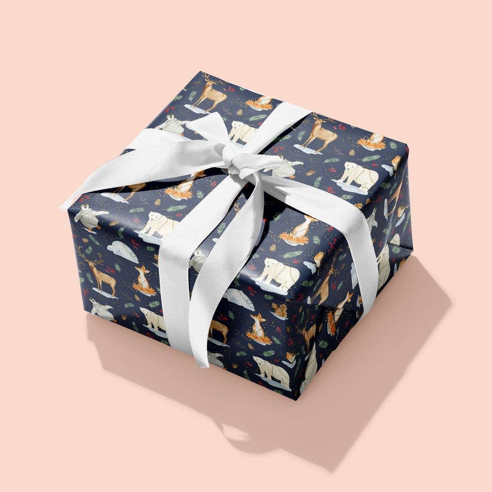 Festive Animals Christmas Gift Wrap: Roll of 3 Sheets